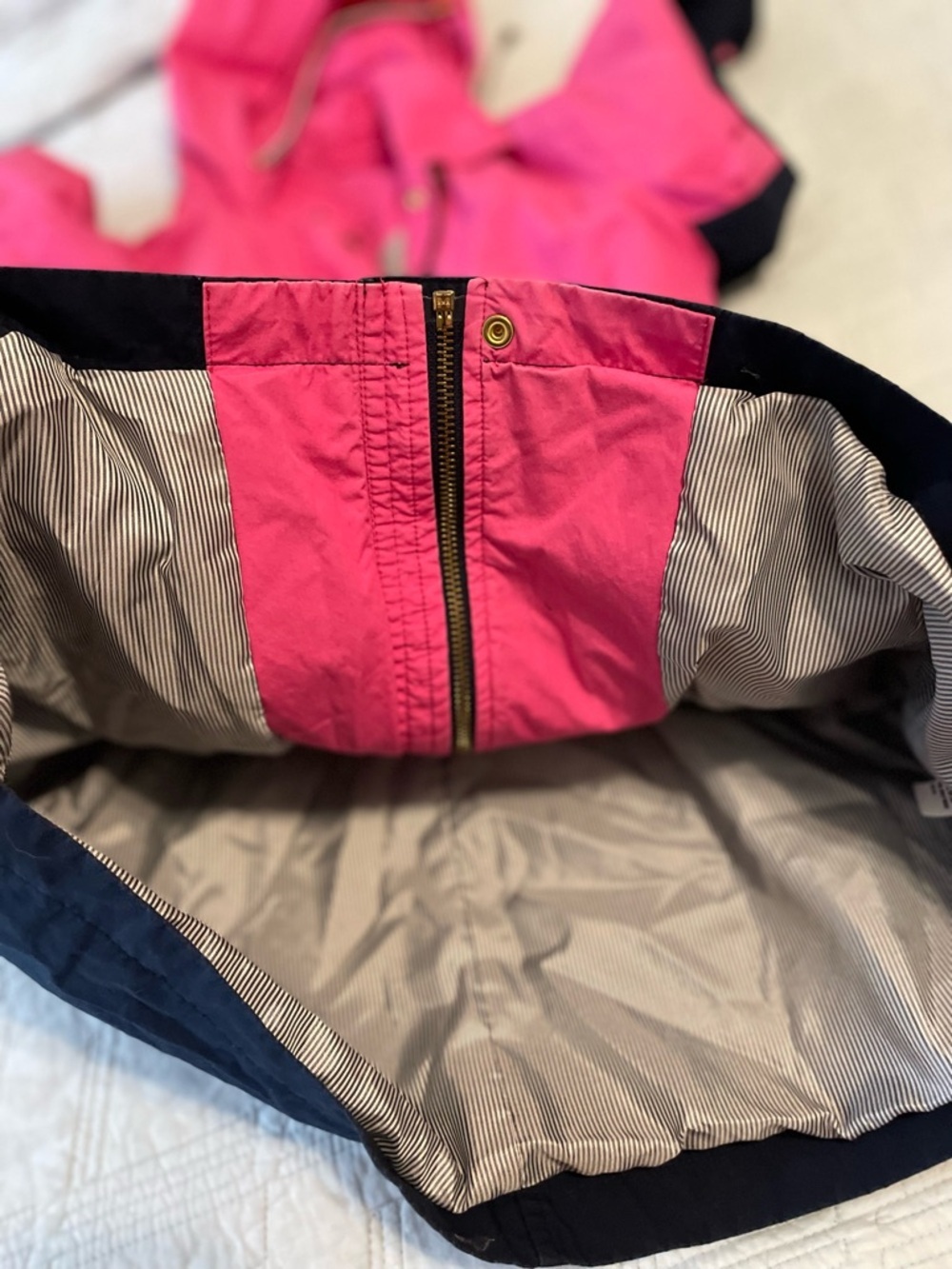 Hooded Colorblock Anorak Jacket - Pink & Navy - Picture 4 of 5